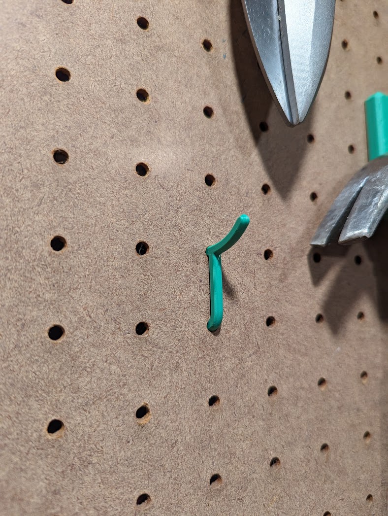 Pegboard Hook One Inch Holes by colin725 Download free STL model