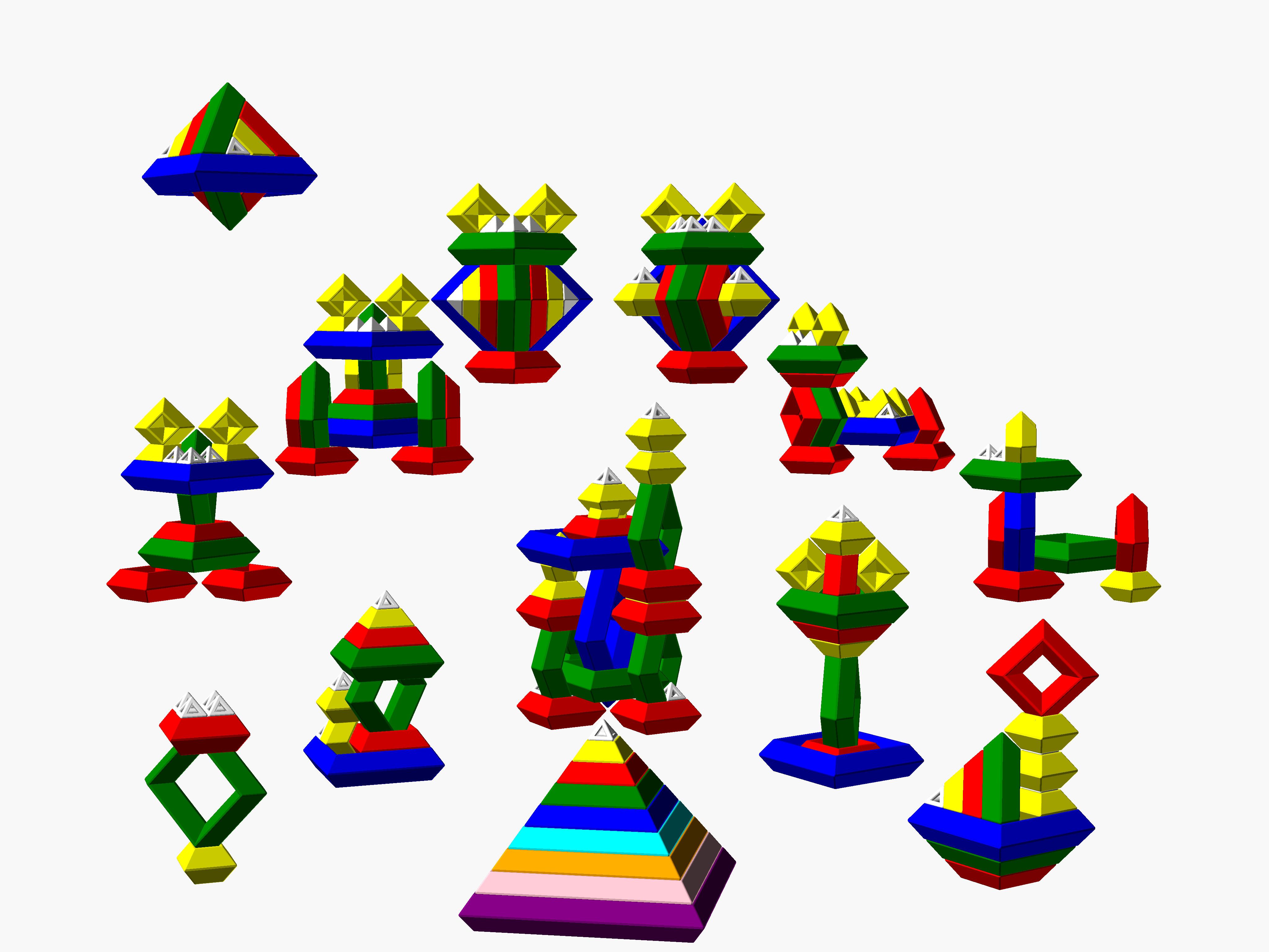 Kids Stackable Octahedrons Building Blocks