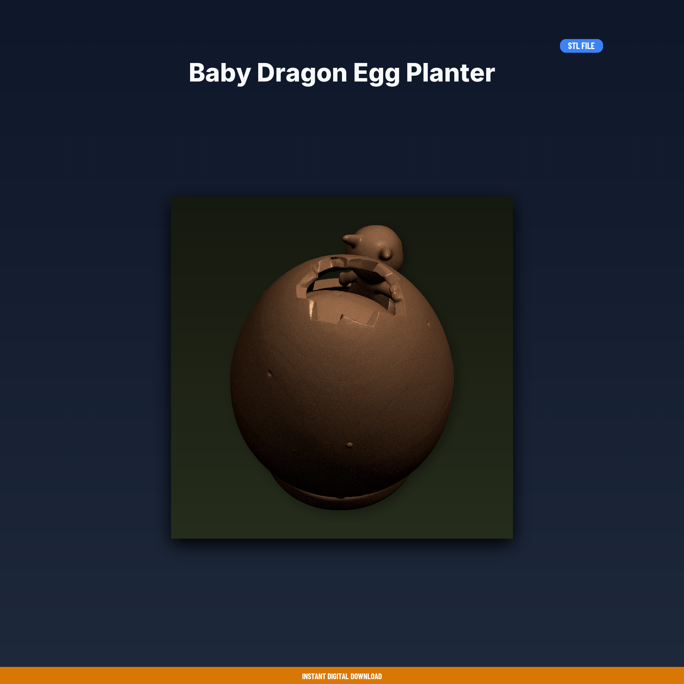 Baby Dragon Egg Planter - 3D Printable STL File