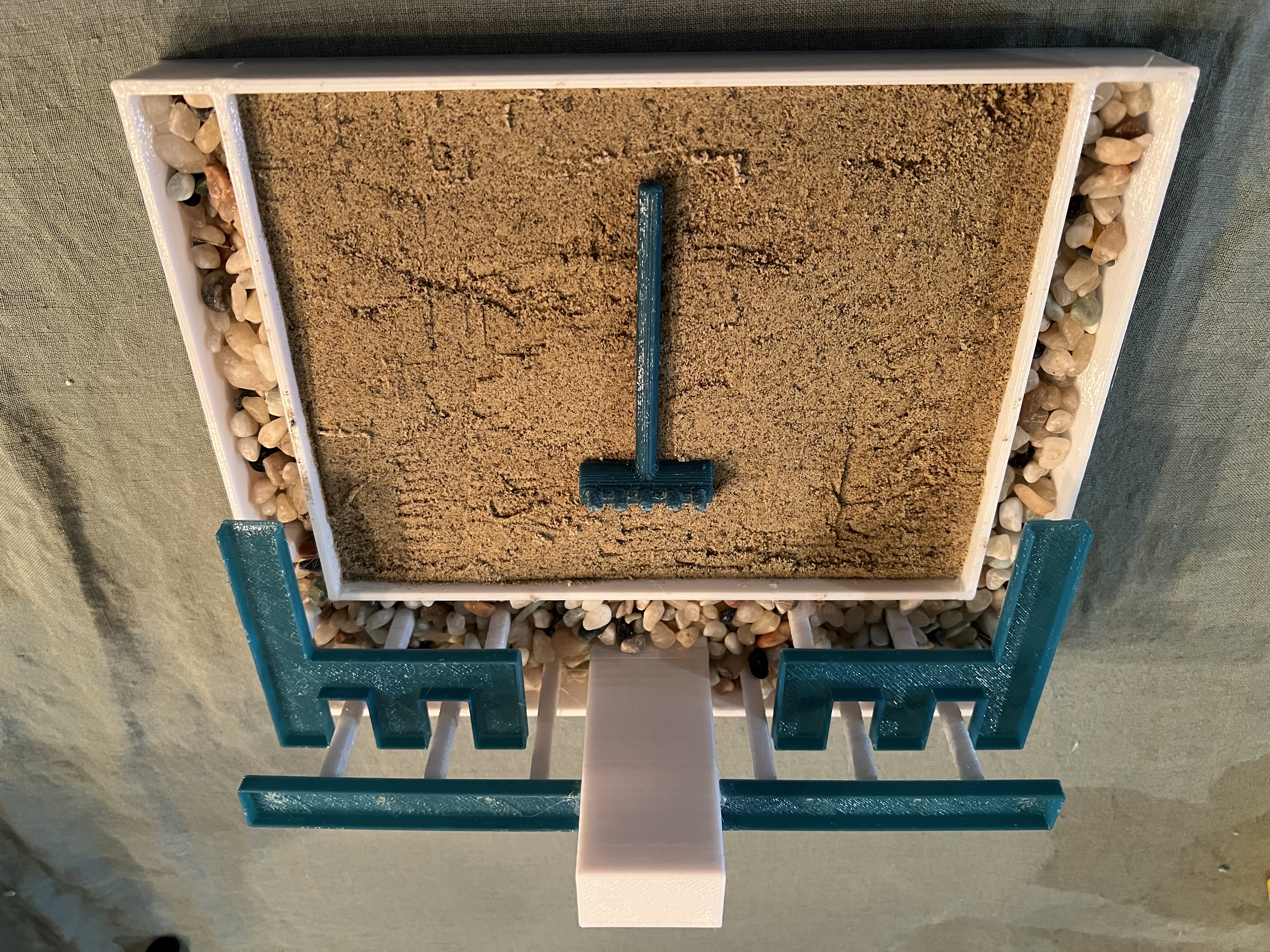 Zen garden with water fountain