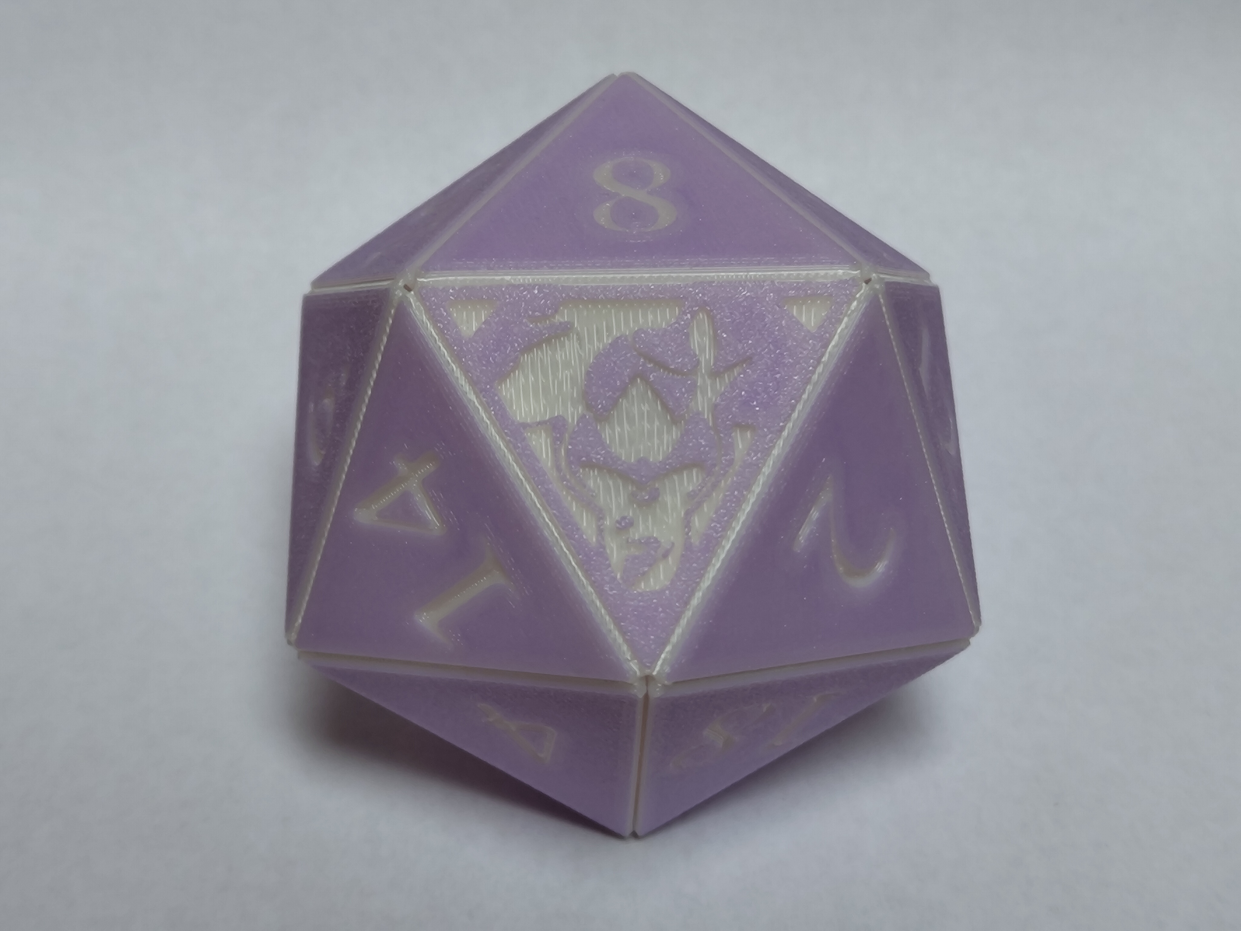 Baldur's Gate 3 Inspired Snap-together D20 - Filament Change Version 