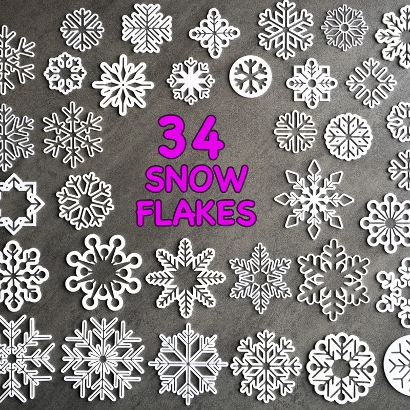 25 Mini snowflake collection with hanging loop / Kolekce malých sněhových  vloček s očky / Schneeflocken by Craftswoman.cz, Download free STL model