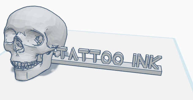Logo Tattoo INK en 3D con calavera