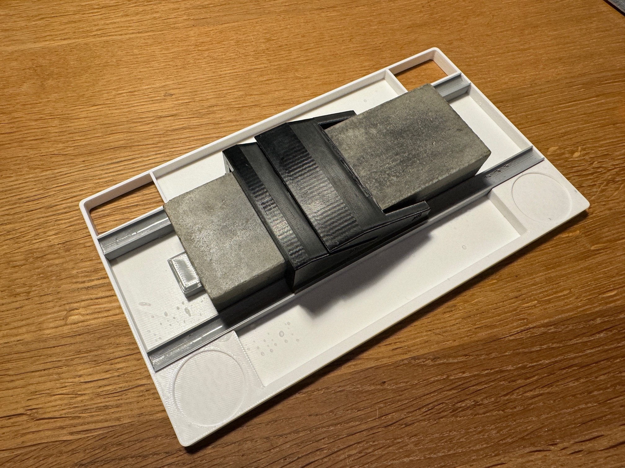 Tray for whetstone sharpening helper