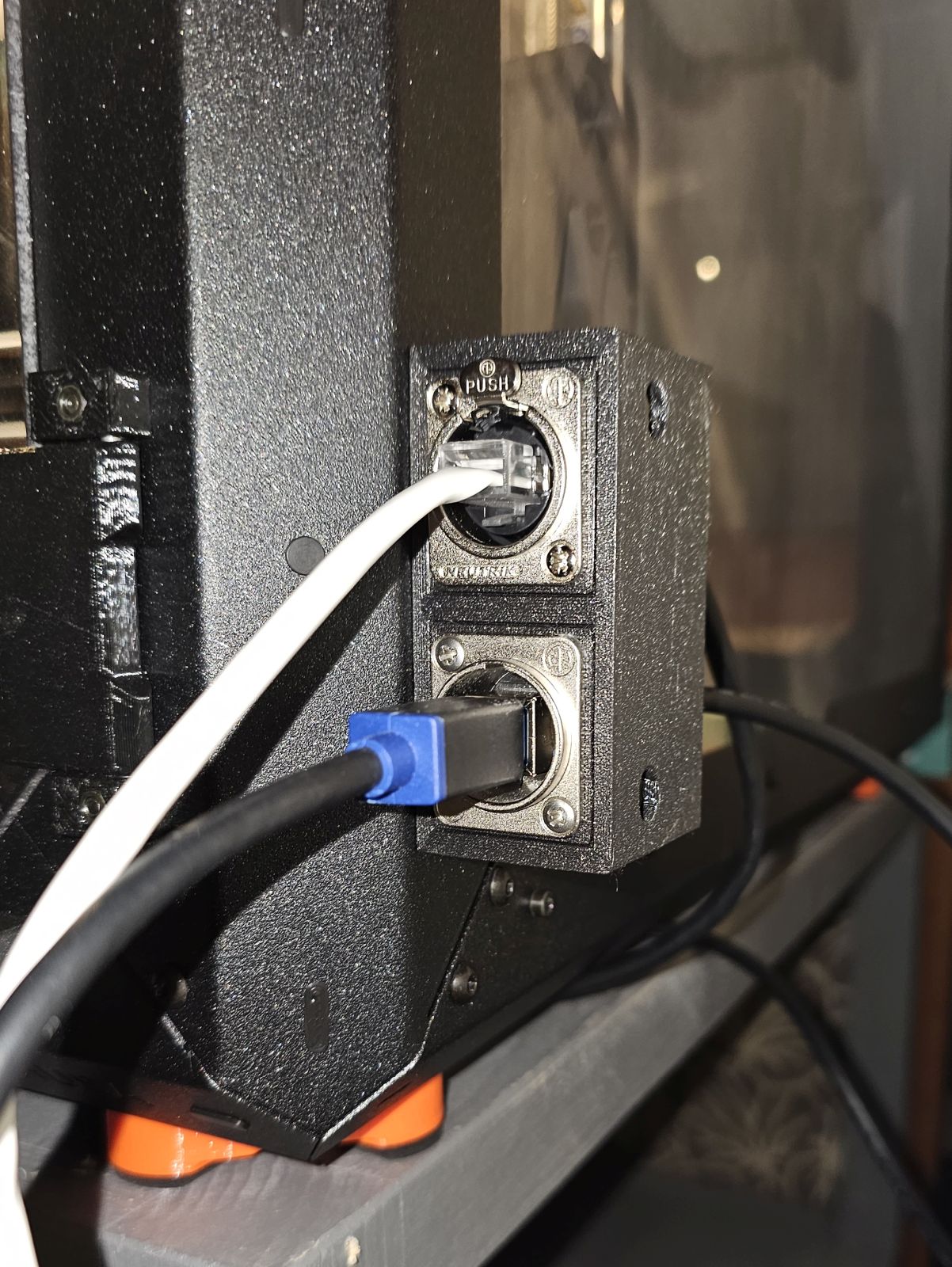 Network connector box for Original Prusa Enclosure using Neutrik DType