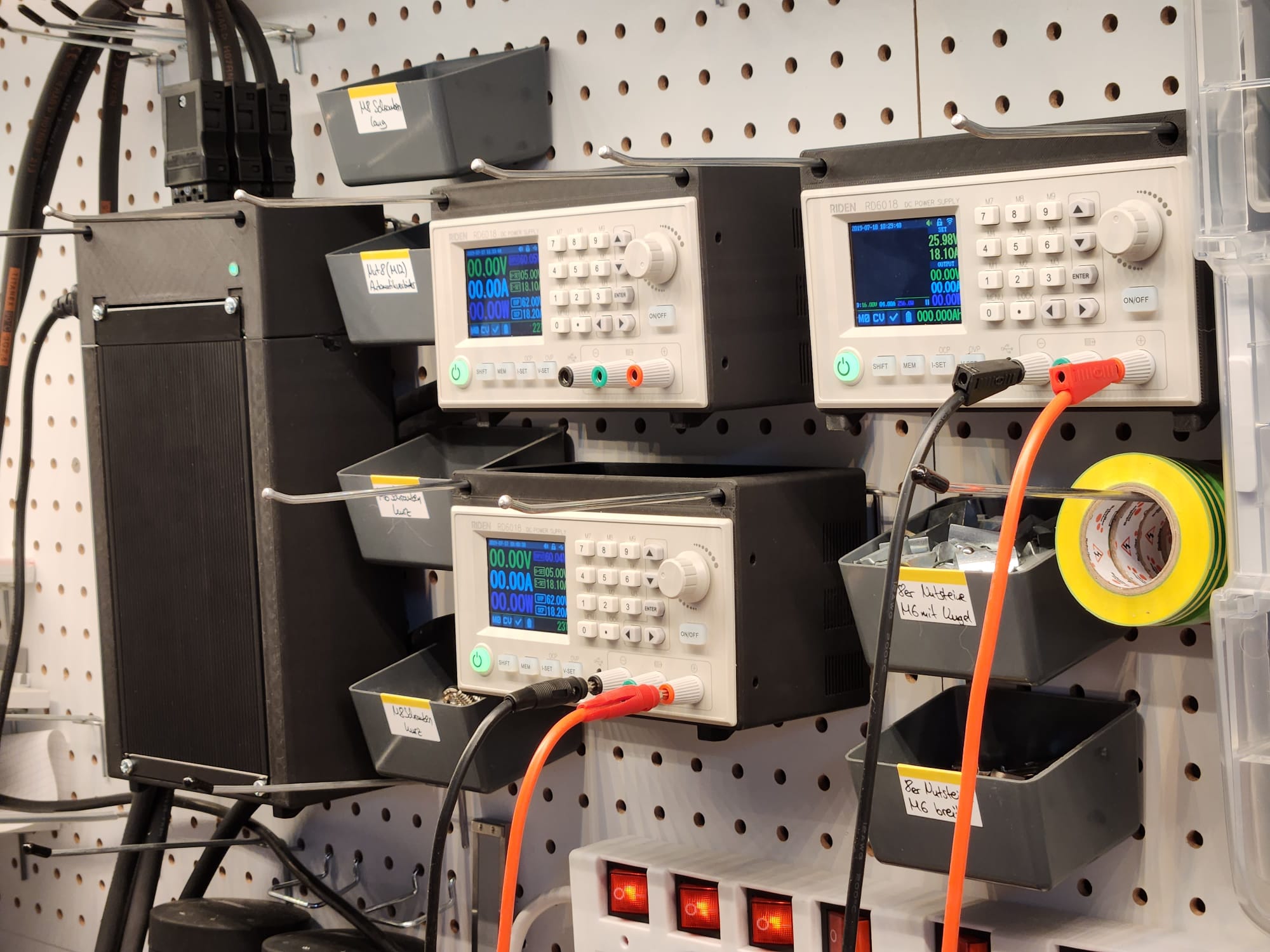 Riden/Vislone 3x Laboratory Power Supply Flat & Flexible for Pegboards