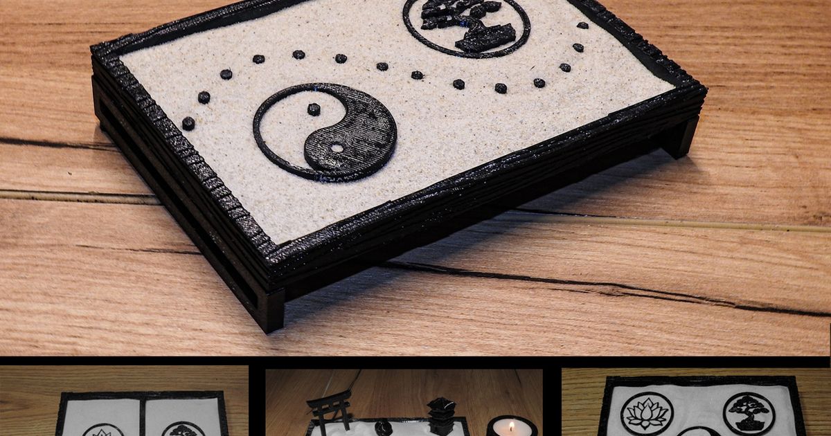 Zen garden table with symbols and accessories by DSt | Download free ...