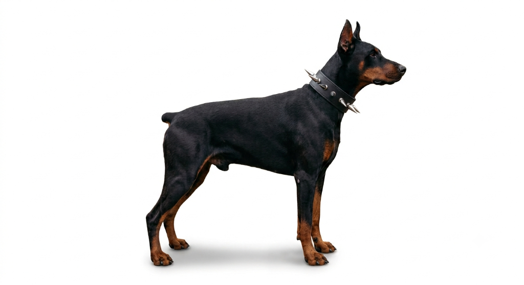 Doberman Dog w/ Spiked Collar