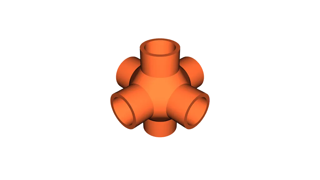 Parametric n-way (0-6 way) pipe fitting by lrissman | Download free STL ...