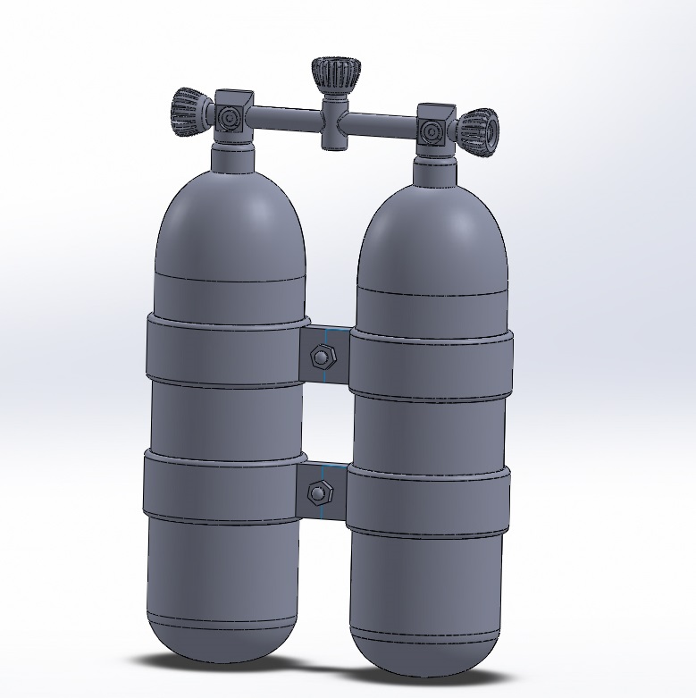 Dual Scuba Tanks by Makers Download free STL model