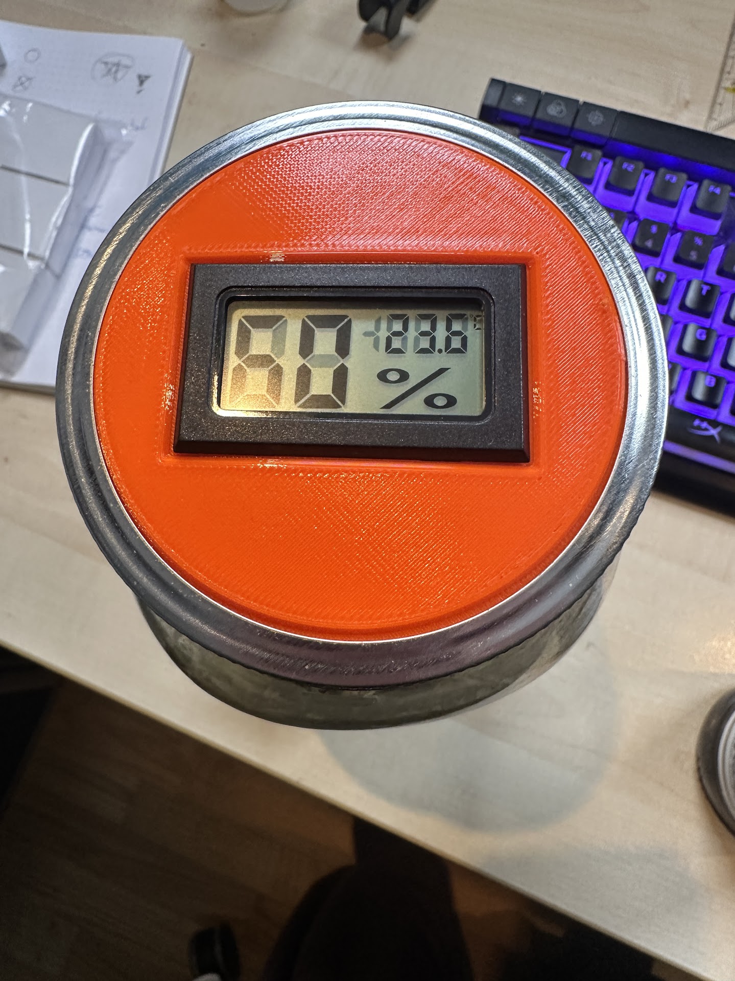 Hygrometer Insert for 85mm Mason Jars (FreeCAD) by Zappes Download free STL model