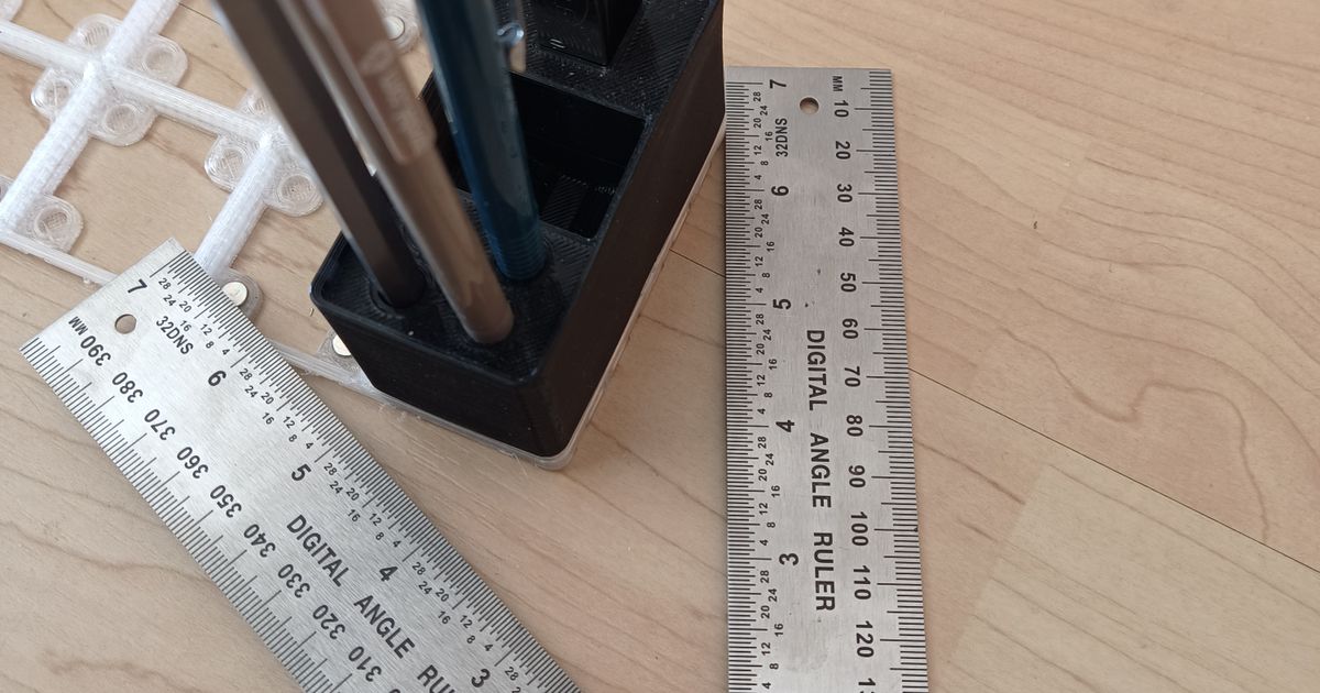 Holder for Angle Meter, Pencils and Thickness Gauge for Gridfinity by