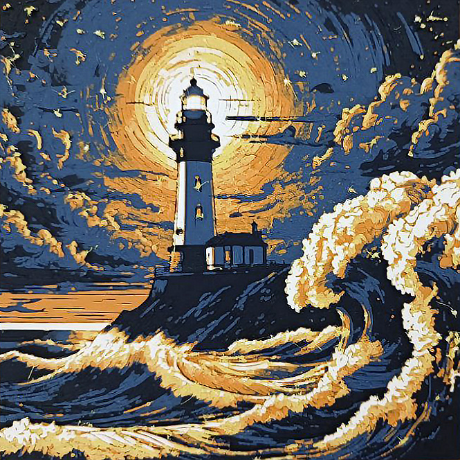 Lighthouse No. 3 (Hueforge Filament Painting)