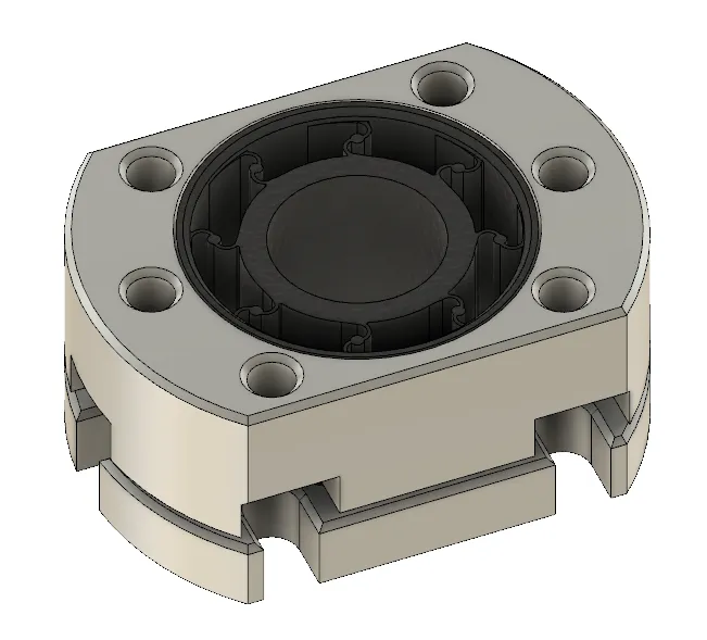 Z wobble compliant mechanism for SFU1204 ball screw by