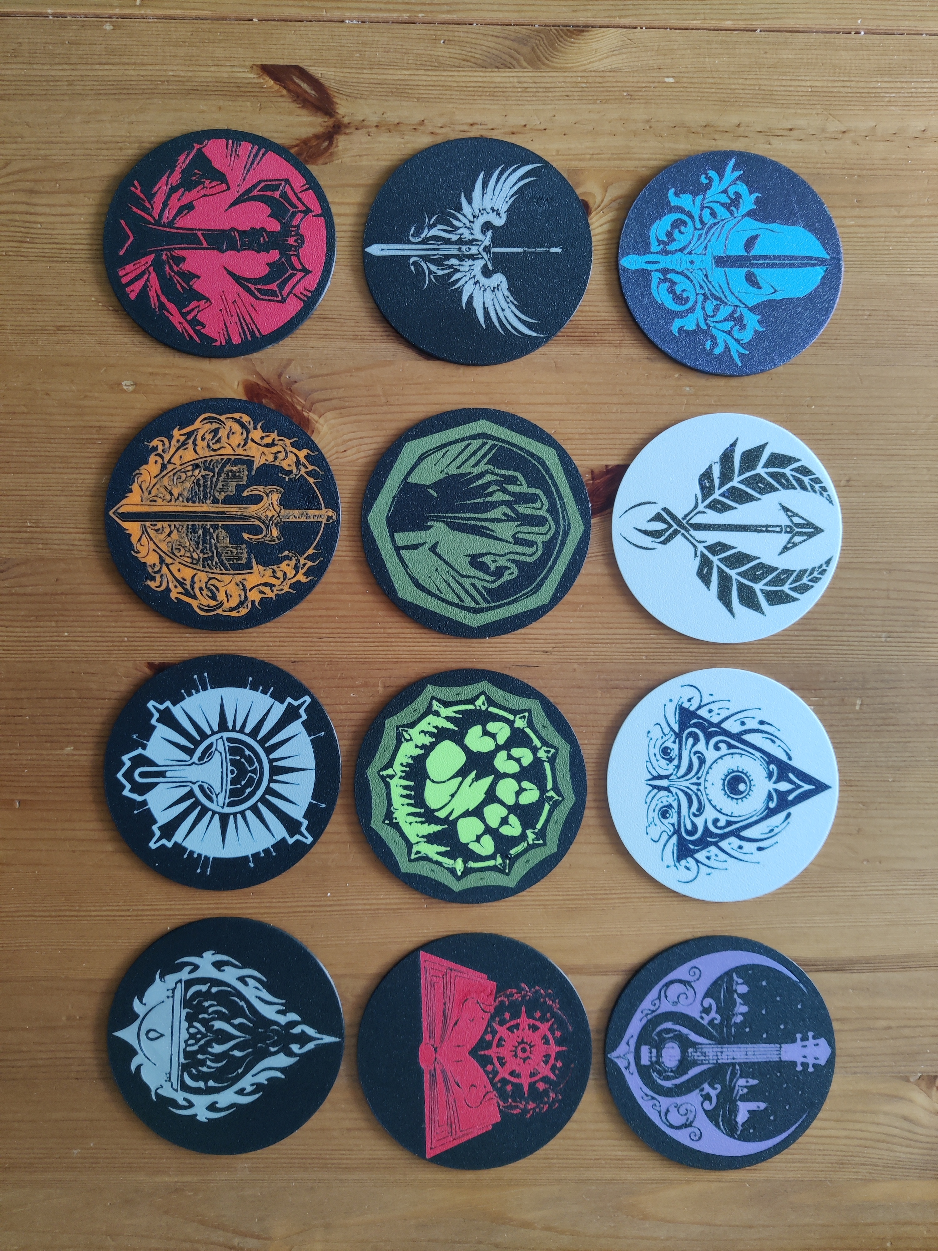 Dungeons & Dragon Classes Coasters including Dungeon Master Coaster