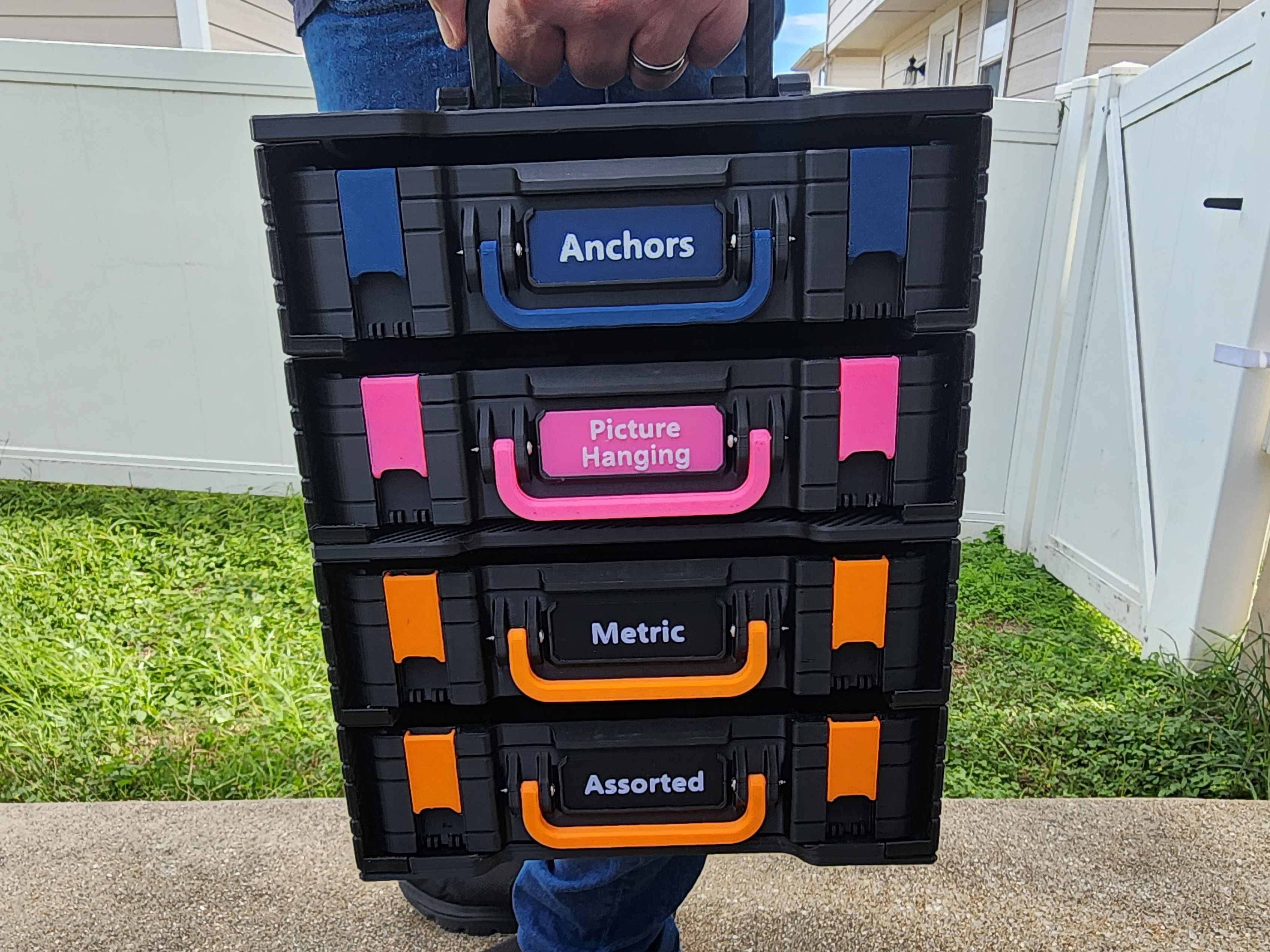 Miniatura 5 do modelo 3D Gridfinity Stacking Modular Multi-Box Storage System [Parametric]