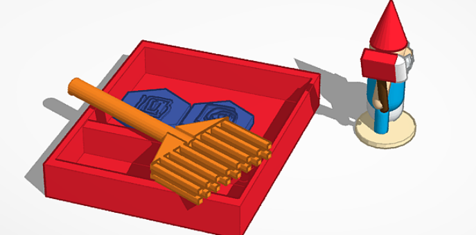 zen garden bed tools and gnome