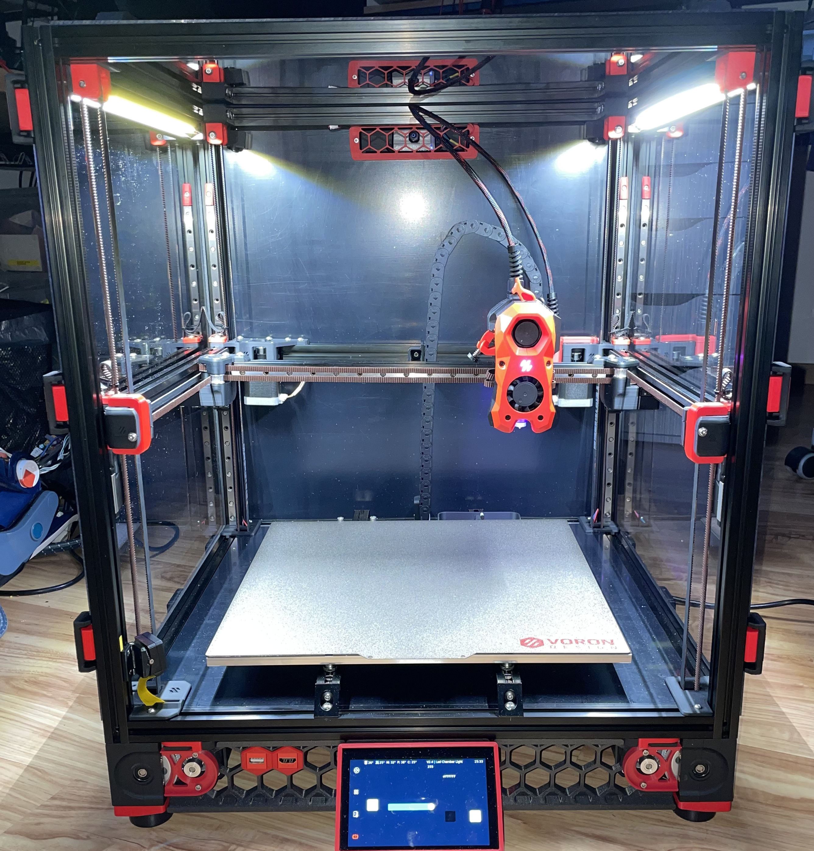 Voron 2.4 LED aluminum profile mounts with hidden cables