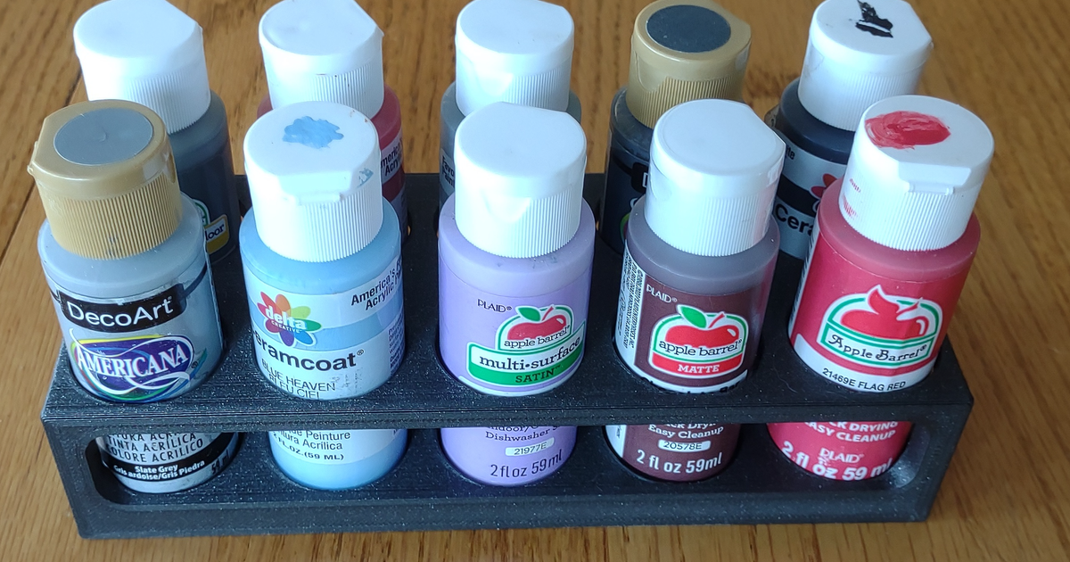 Parametric Custom Model Paint Bottle Holder by MacModeler Download