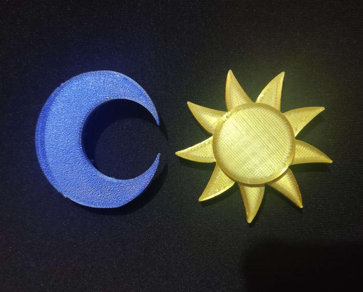 Sun & Moon matching keychains