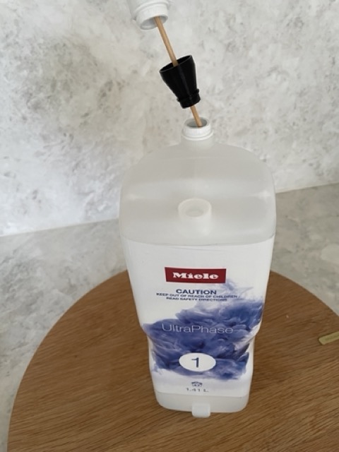 Funnel for Miele DOS laundry bottle to transfer leftover liquid