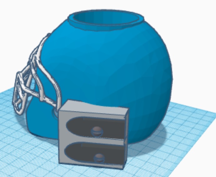 Football helmet pencil holder by Mason ster Download free STL