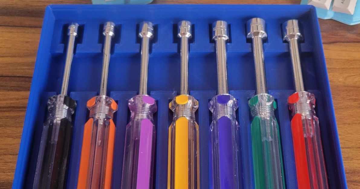 Gridfinity Harbor Freight Pittsburg 7pc Nut Driver Set Holder by