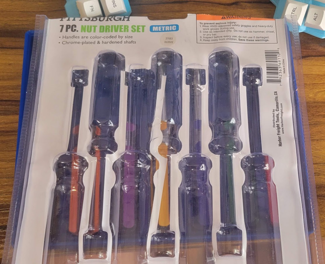 Gridfinity Harbor Freight Pittsburg 7pc Nut Driver Set Holder by