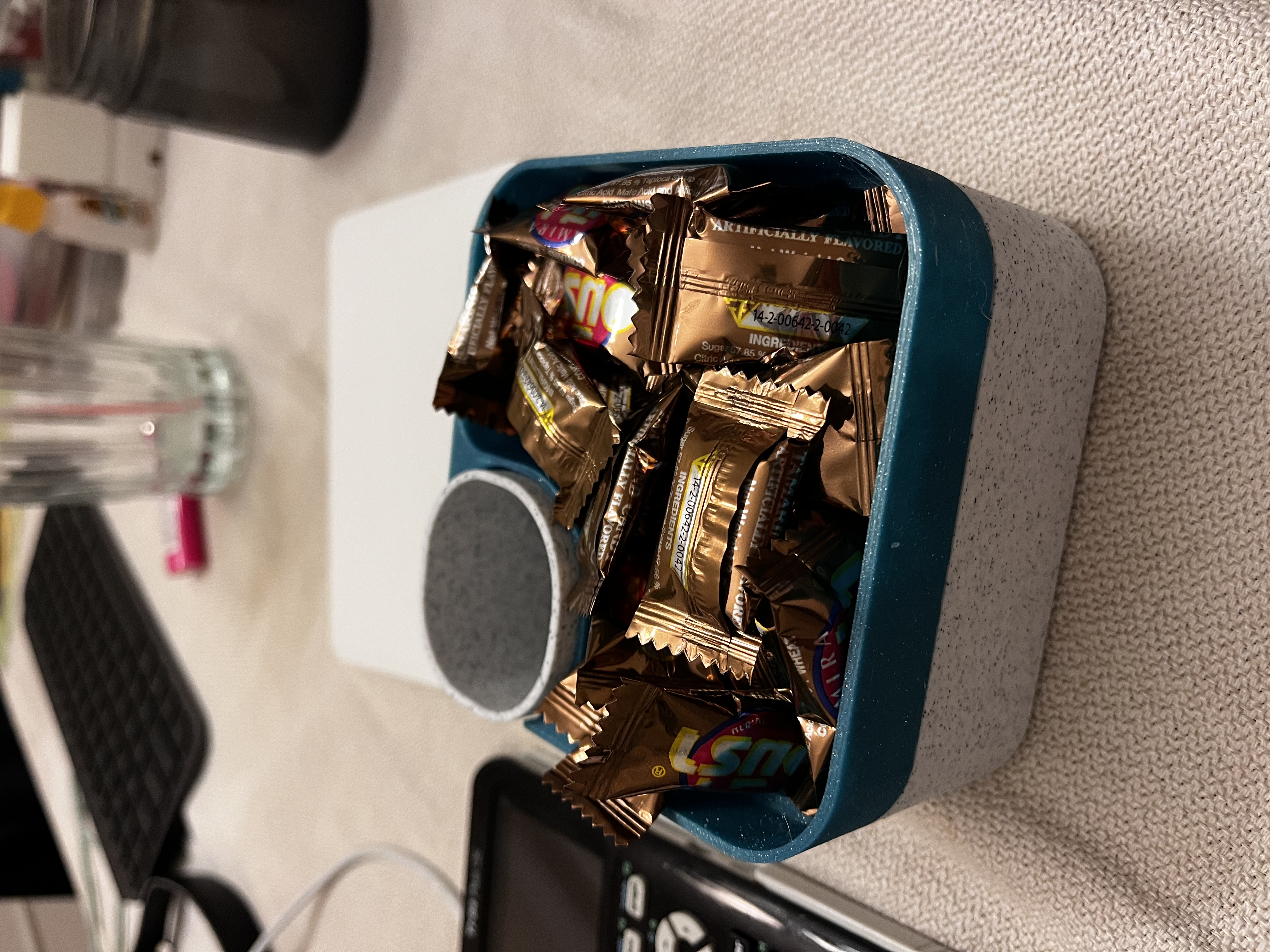 Candy box with trash container