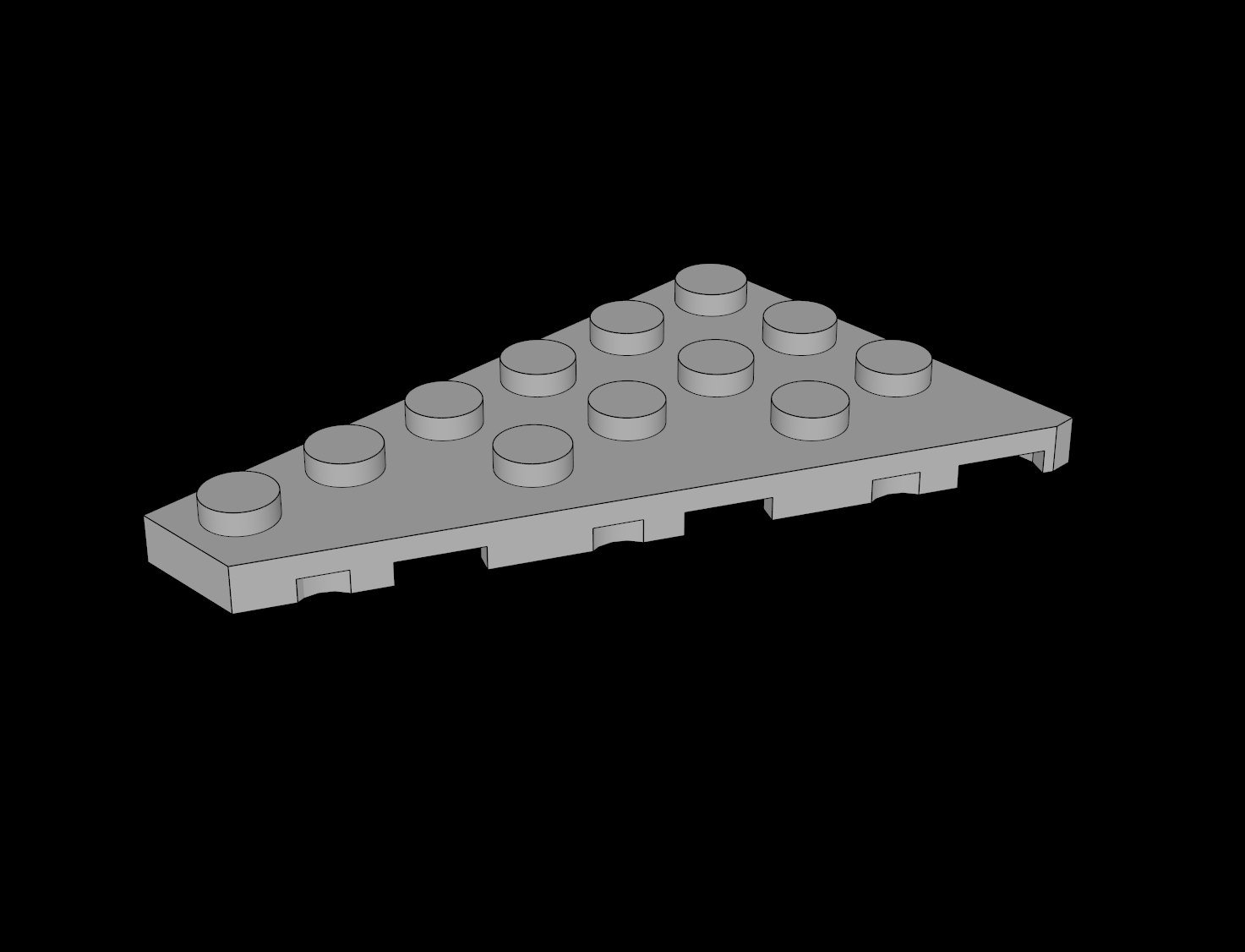 Lego Compatible (48208.dat) Wing  4 x  6 Left