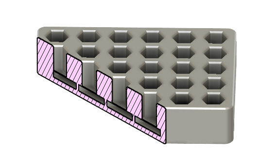 Parametric magnetic 1/4" hex bit tray