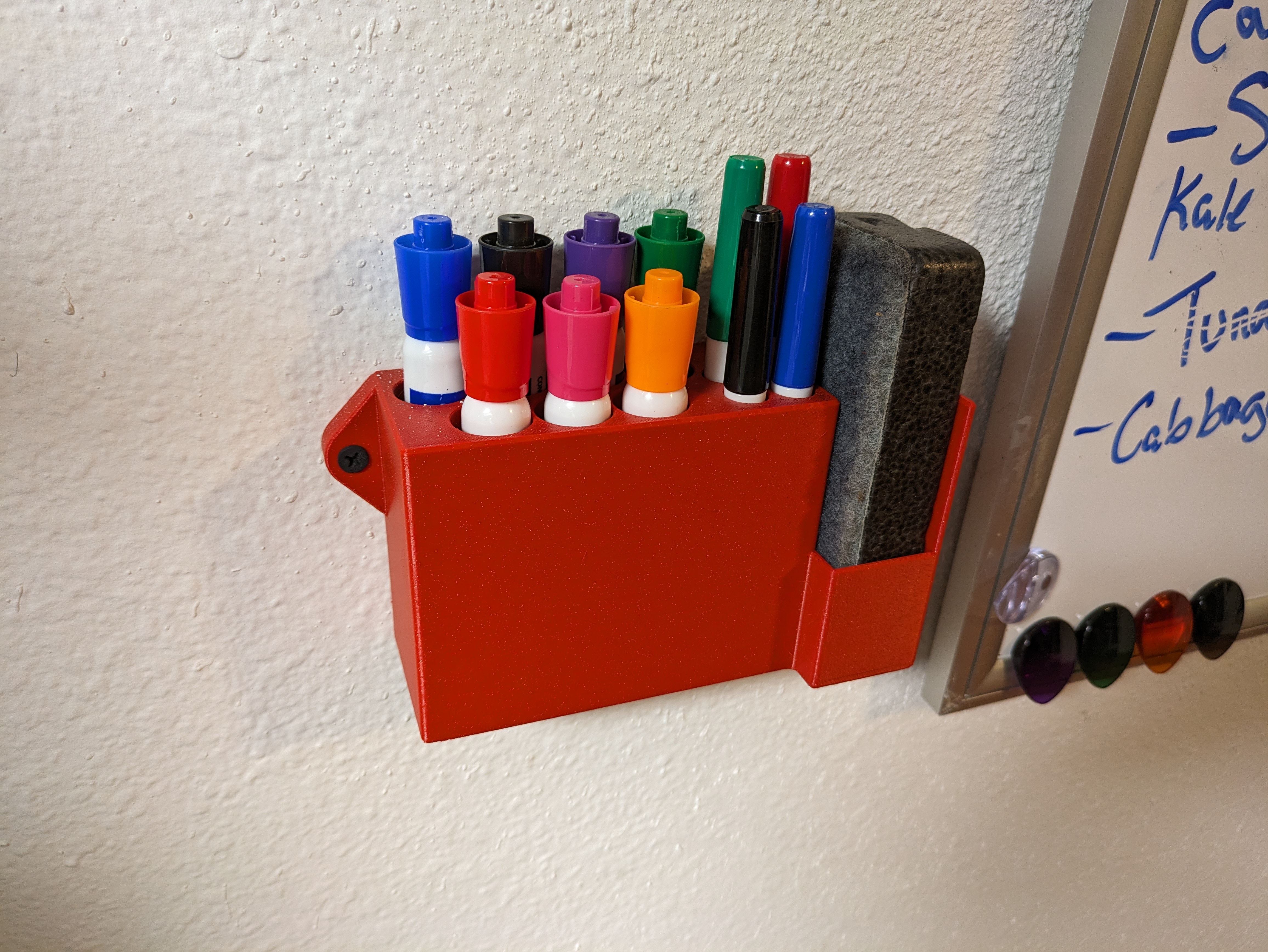 Wall Mount Dry Erase Marker & Eraser Holder (Small)