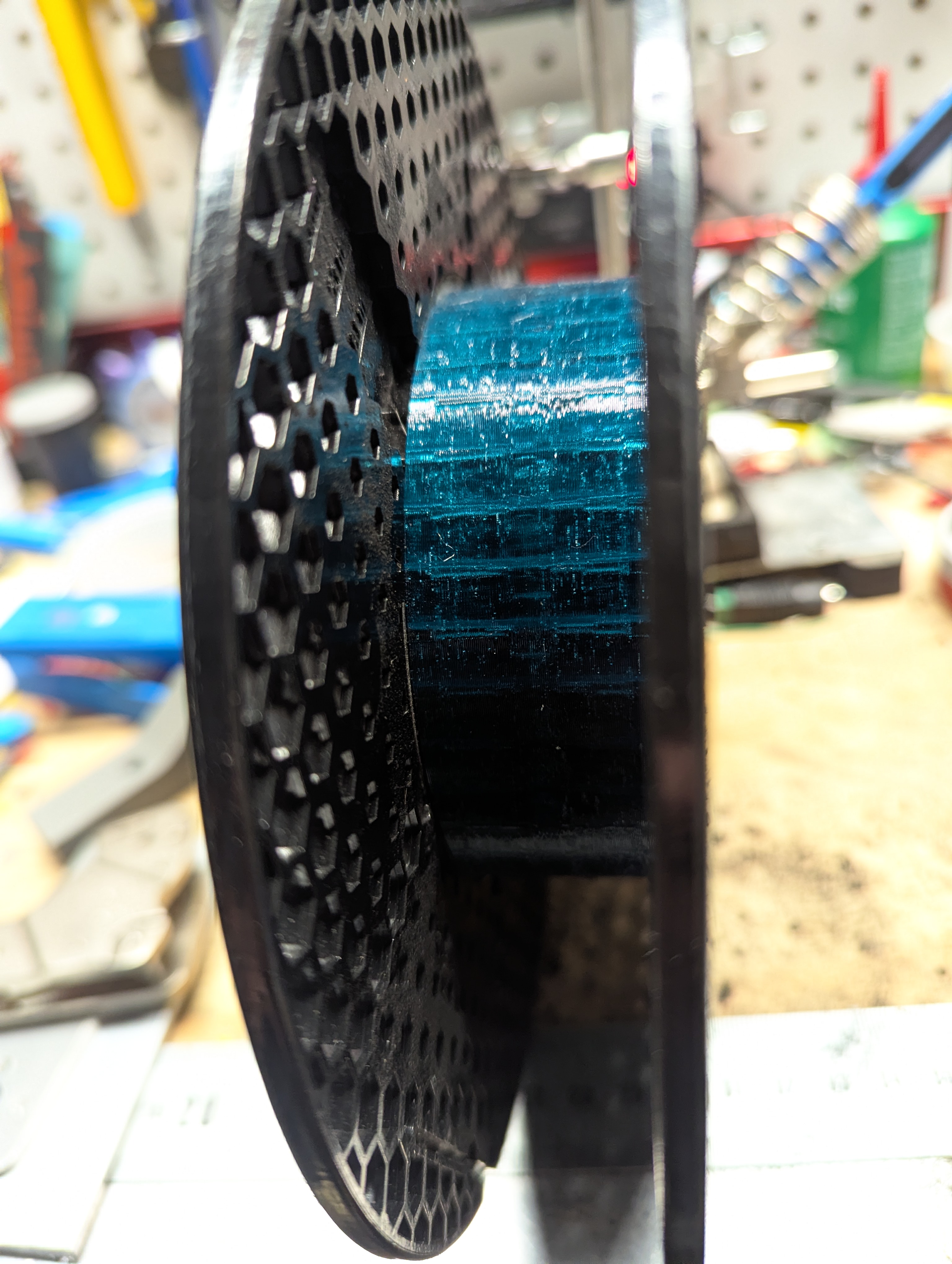 Prusament Spool Adapters for sample spool sizes - Only 30g of filament and 4 zipties!