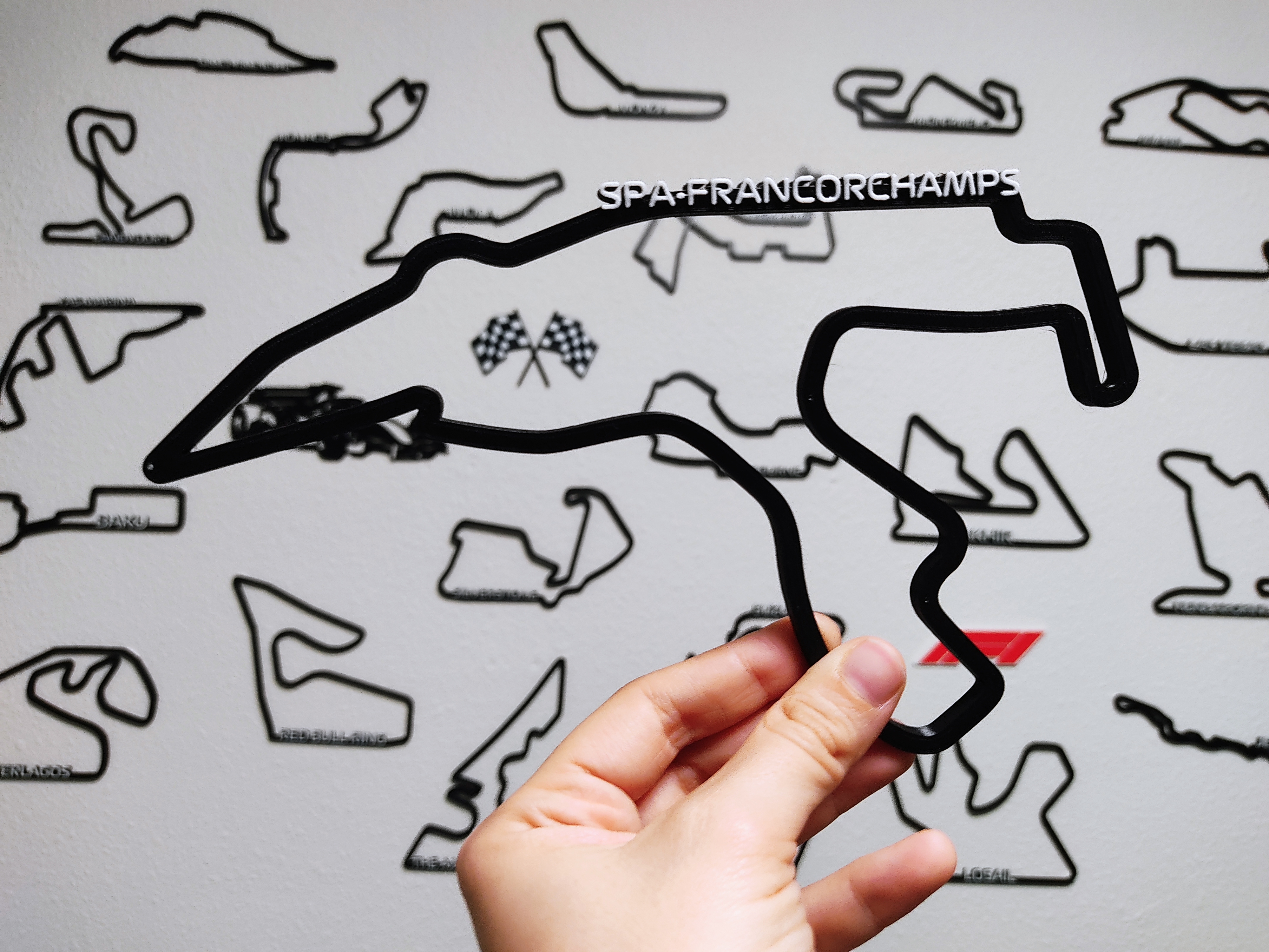 Spa-Francorchamps circuit with F1 typography
