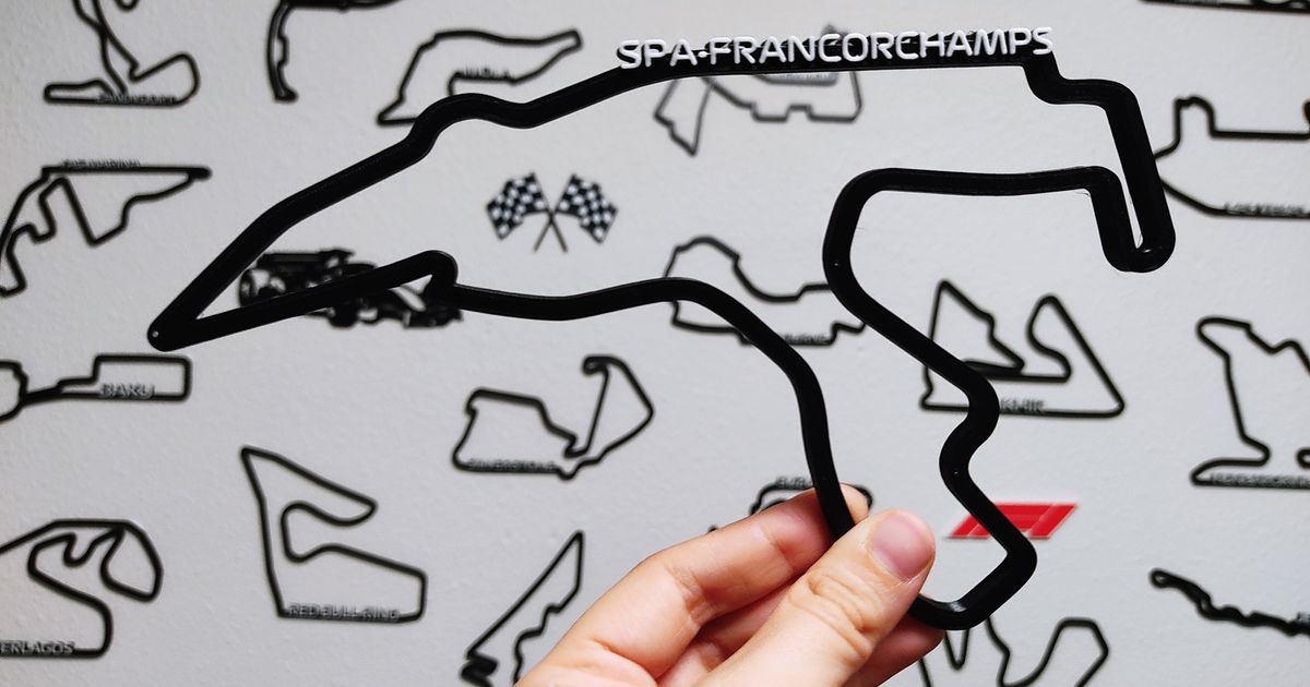 Spa-Francorchamps circuit with F1 typography by The Maker Chemists