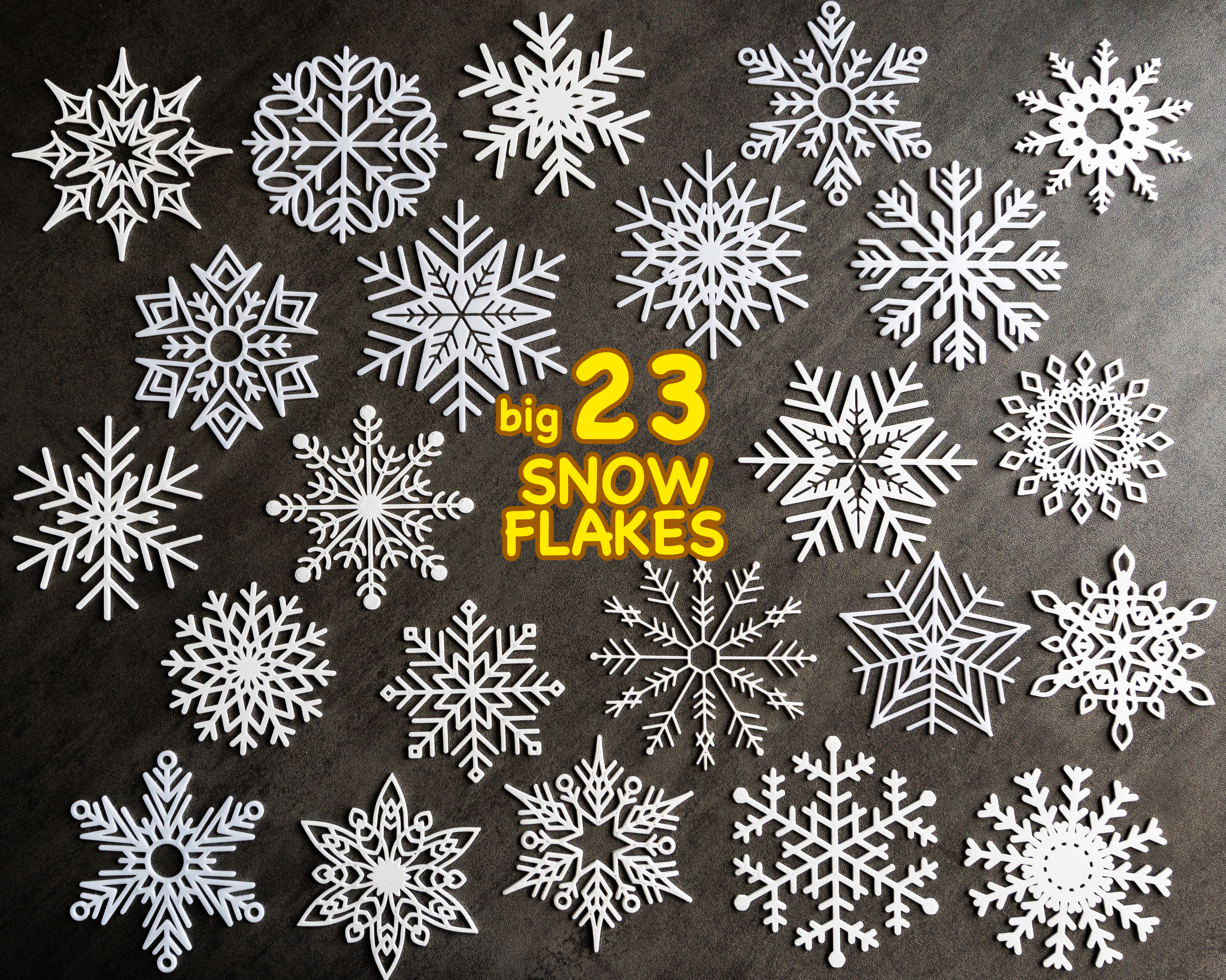 23 Big Snowflakes collection / Kolekce velkých sněhových vloček / Schneeflocken