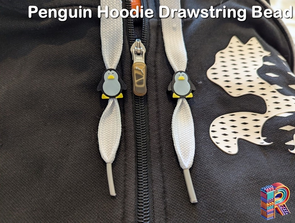 Penguin Hoodie Drawstring Bead