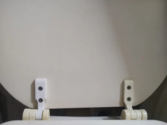 Bisagra para tapa de baño de madera.