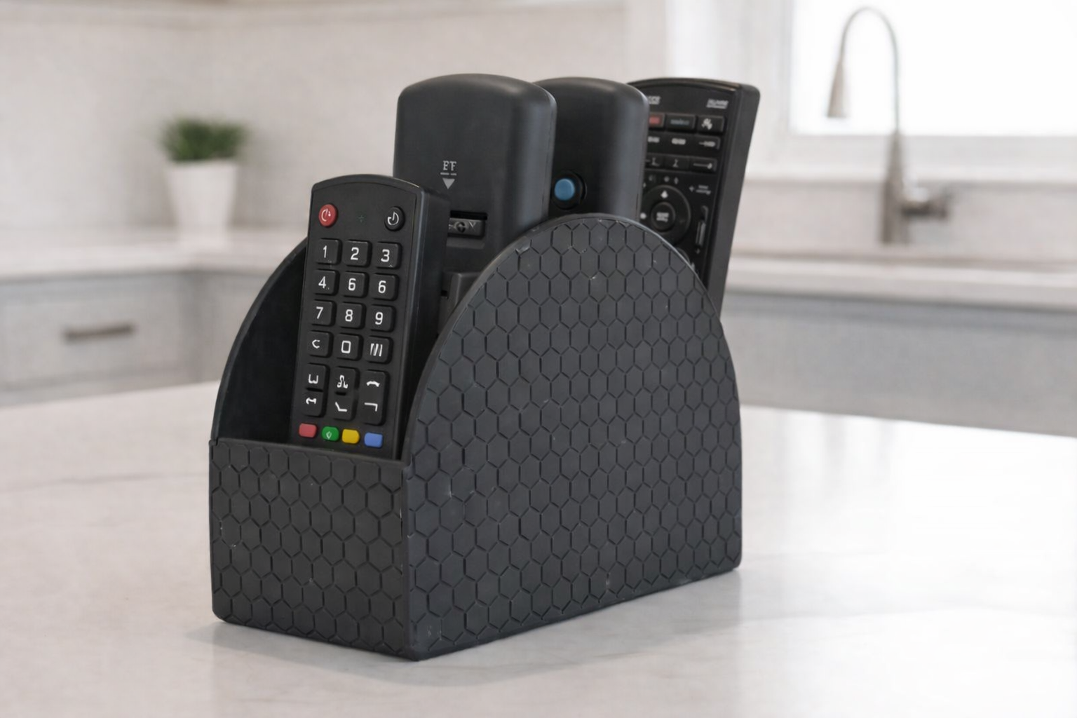 Desk Organizer Remote Holder | Hex Edition
