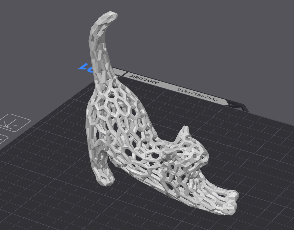 Low Poly Voronoi Streching Cat