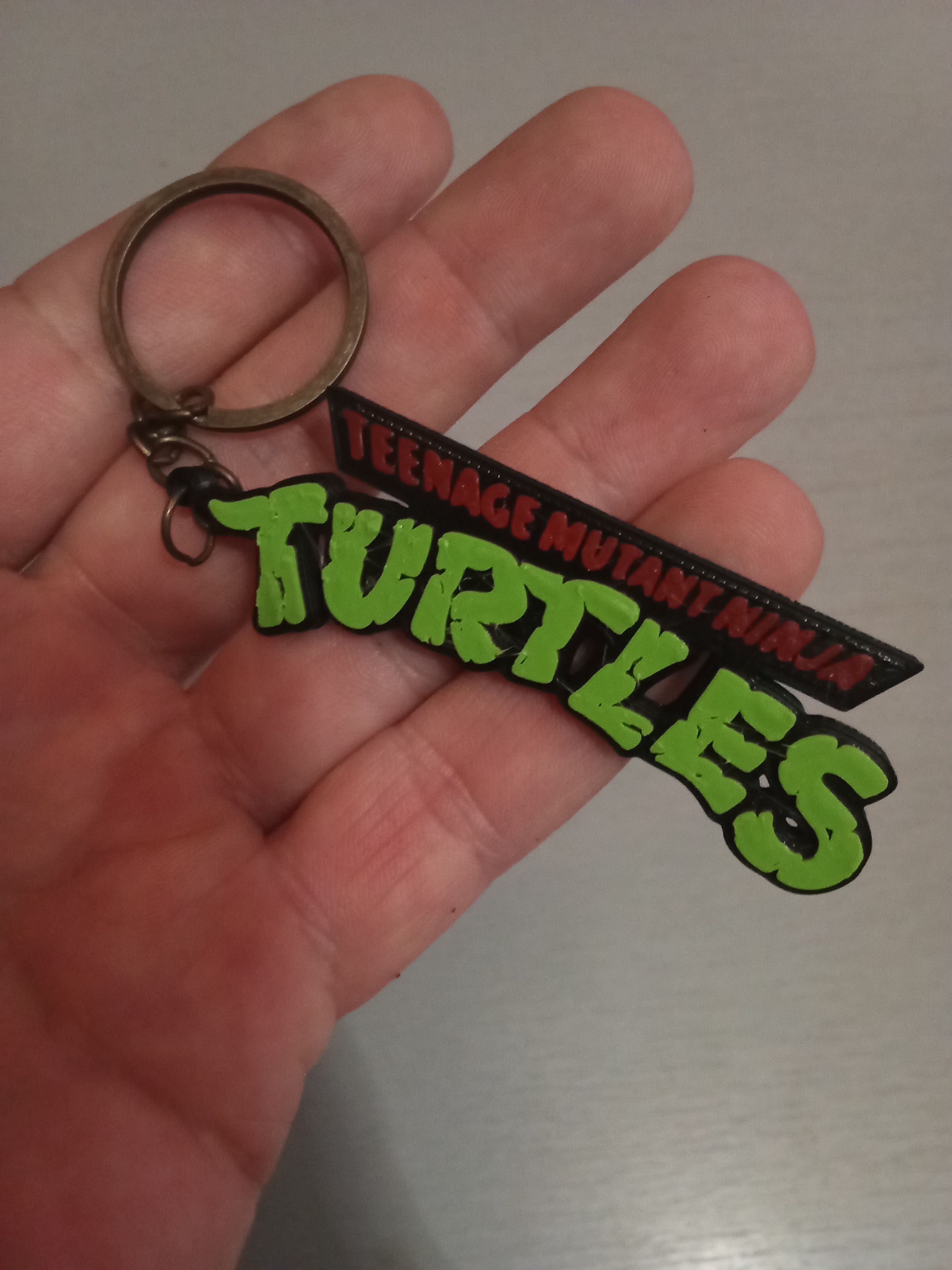 Porte-Clés Tortues Ninja TMNT – Logo Rétro – STL