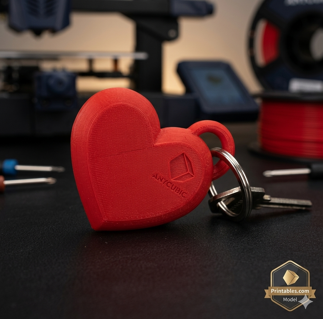 Flexi Heart Keychain - Cute Valentine Fidget (Easy Print)