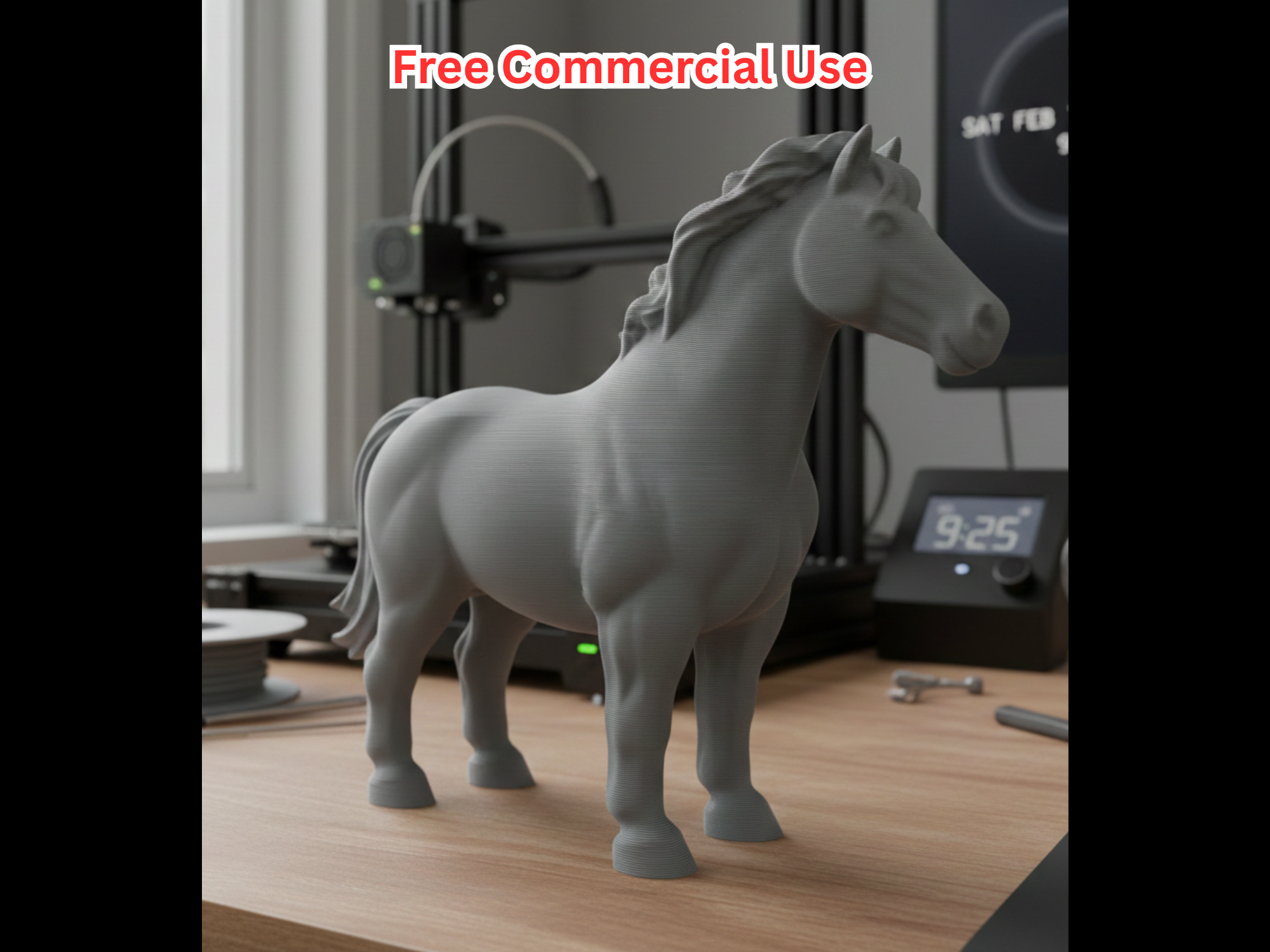 Semi-Realistic Horse Statue