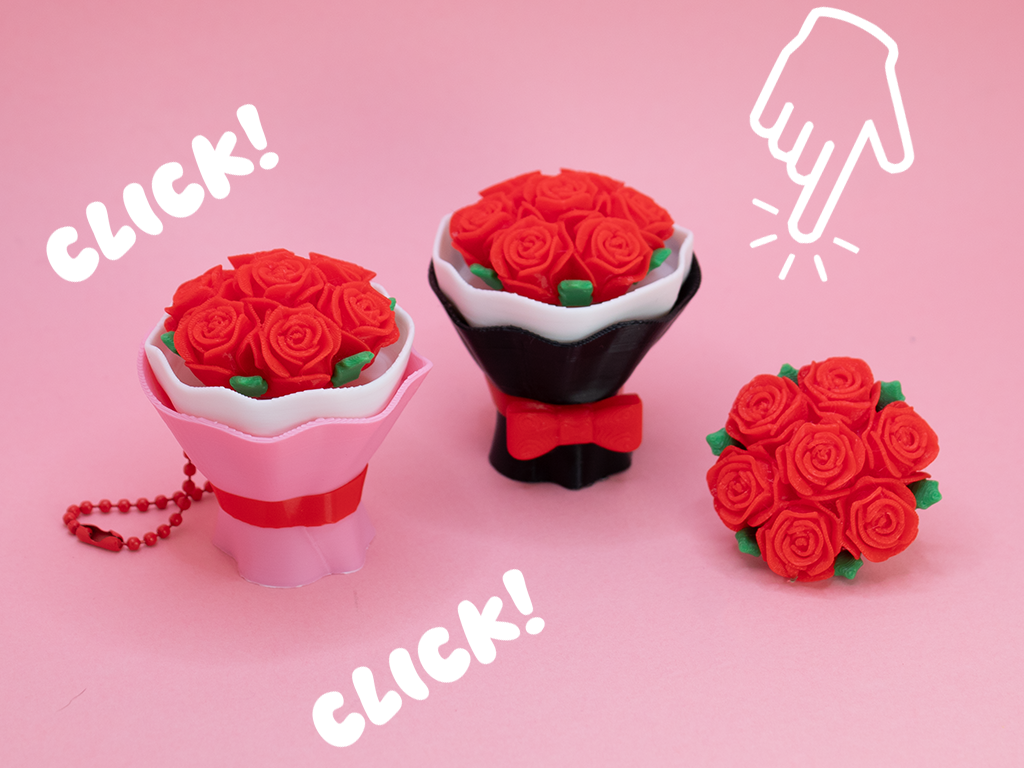 Valentines Flower Bouquet Fidget Clicker