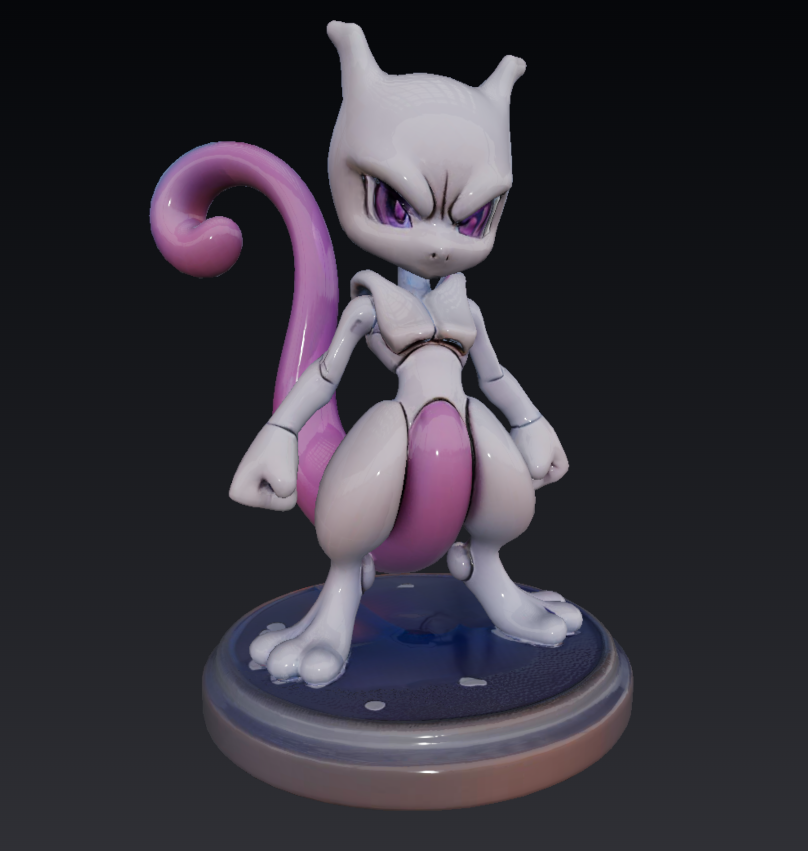 Mewtwo action figure - pokemon mewtwo 3d.obj