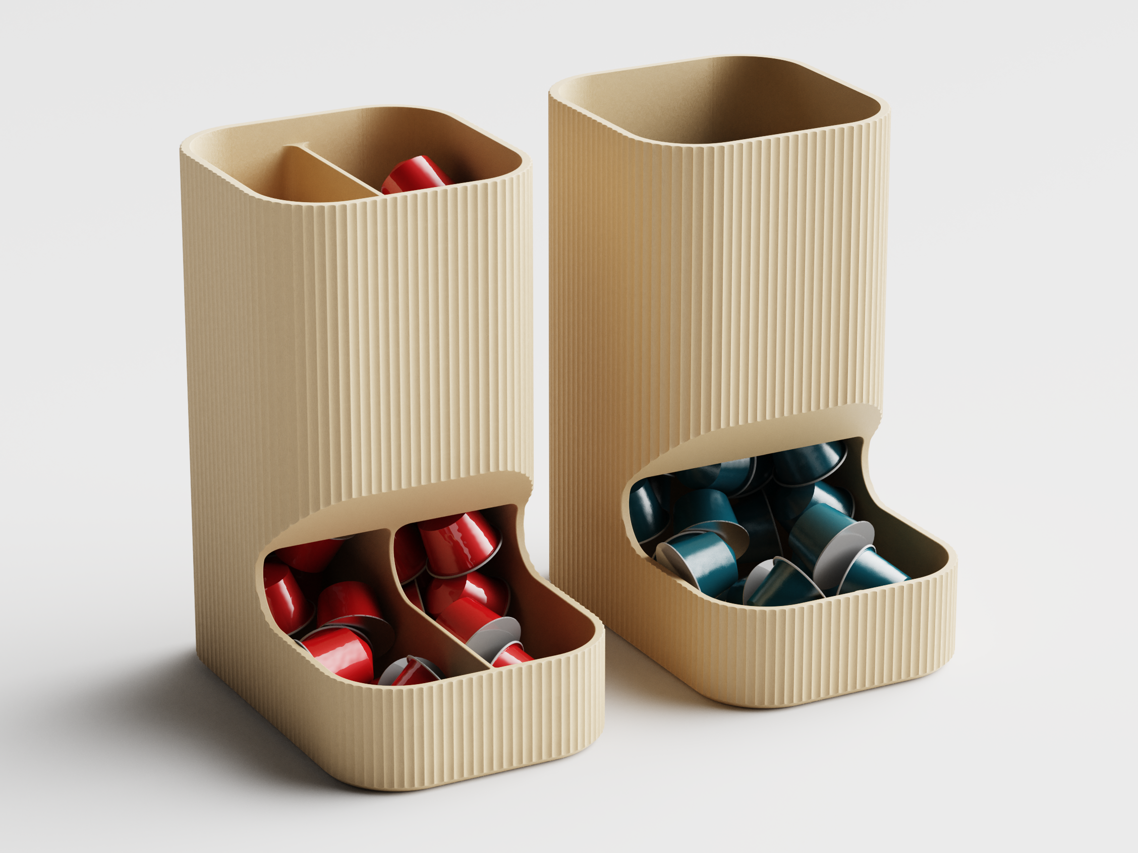 Coffee Capsule Holder - Fluted Pattern - Nespresso Vertuo Dolce Gusto Pod Organizer