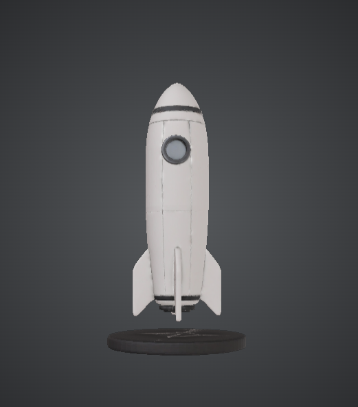 Retro Rocket Ship – Vintage Spacecraft Statue