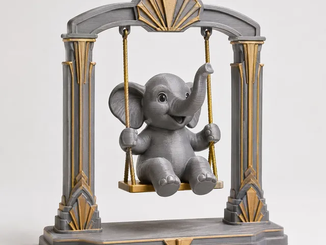 Elefant auf einer Schaukel