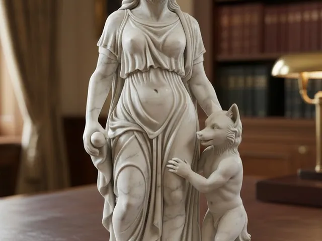 statue of the werewolf woman with child