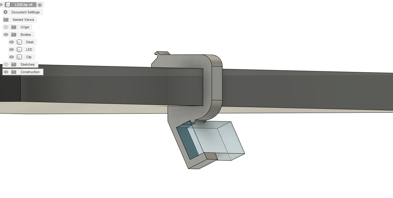 Parameterized Low Profile Neopixel LED Clip